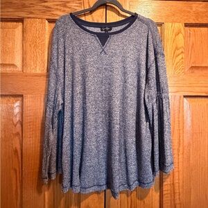 Jessica Simpson Navy Heathered Long Sleeve Top